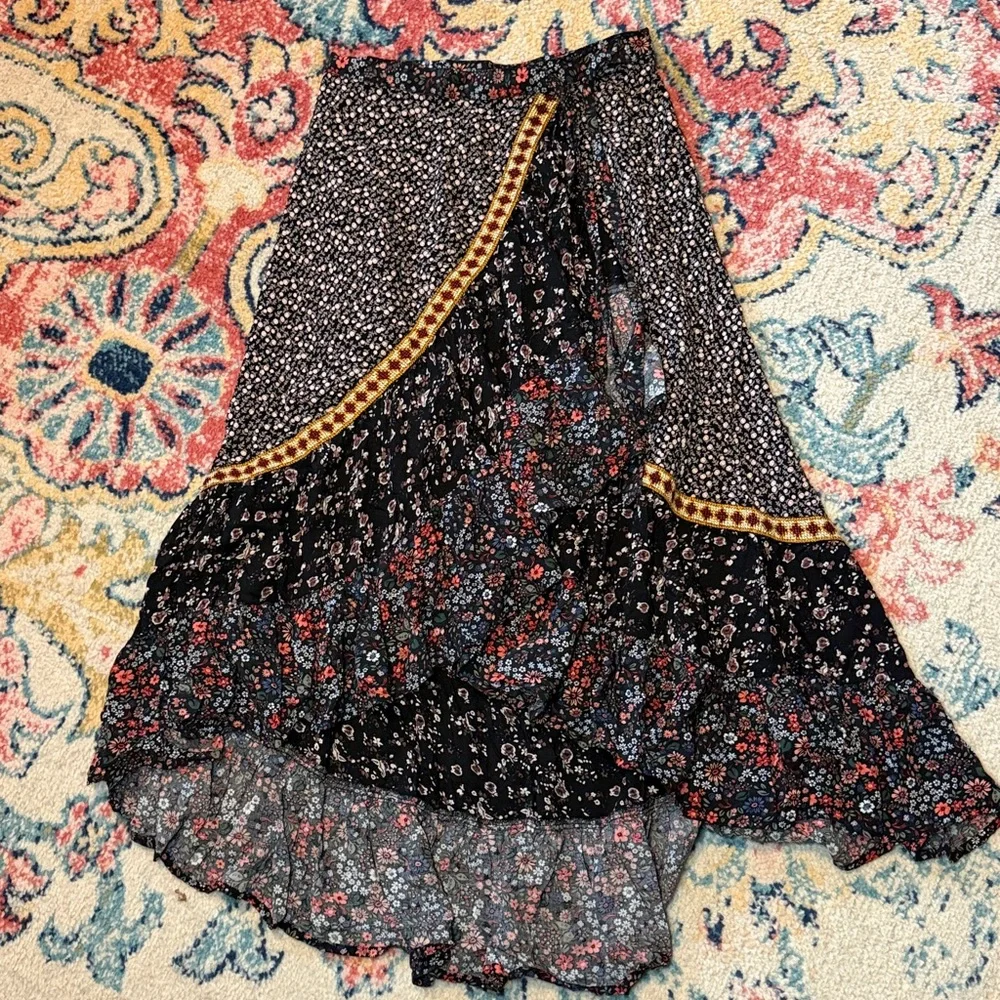 Free People Esmeralda Mixed Print Midi Wrap Skirt - Picture 5 of 8